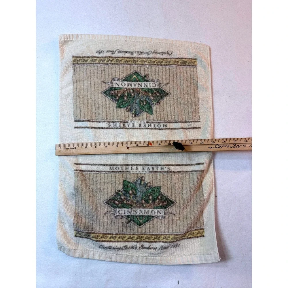 Vintage 80s Mother Earths Kitchen Towel Country Cottage Farmhouse Dish Towel